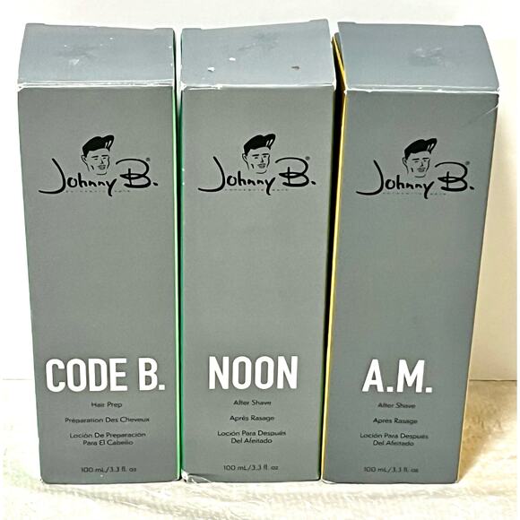 JOHNNY B AFTER SHAVE SPRAY 3.3oz - AM, NOON & Code B hair prep“Authentic New “